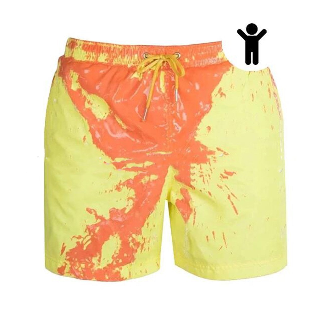 Men’s Color-Changing Beach Shorts – Quick-Dry Swim