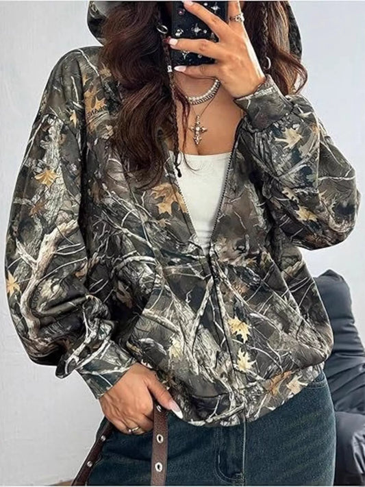 women vintage hoodie oversized fit lightweight street fashion