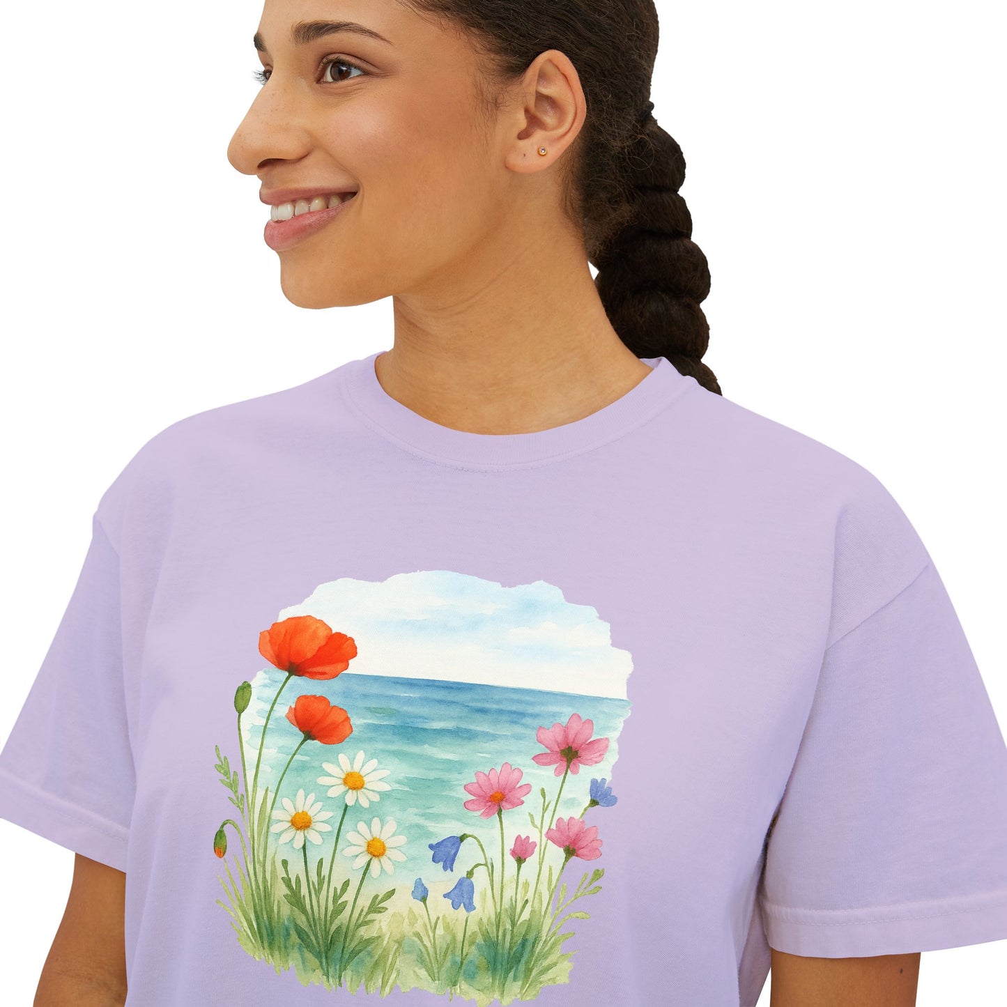 Women's Floral Boxy Tee: Summer Chic Meets Comfort