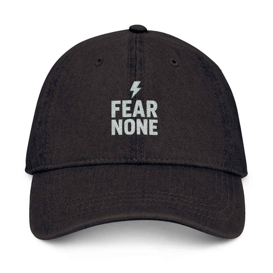 Fear None Embroidered Denim Cap - Bold Everyday Statement