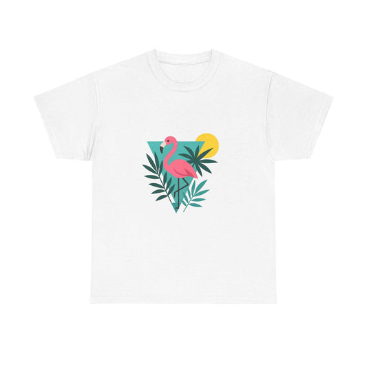 Tropical Flamingo Unisex Heavy Cotton Tee - Www.PrintOne1.com