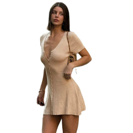 "mini summer dress polyester spandex blend texture fabric detail macro"