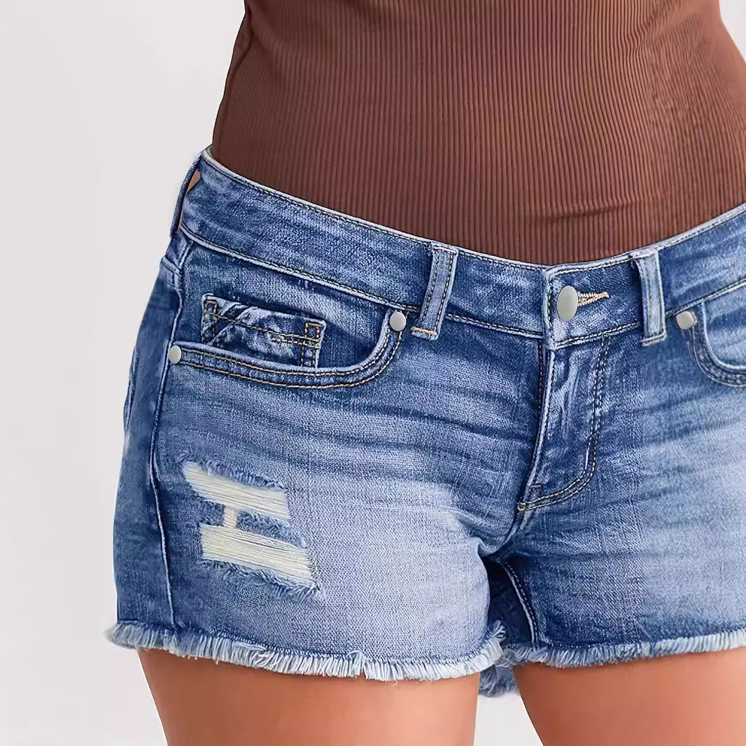 Light Blue Cotton Denim Shorts – Festival Ready