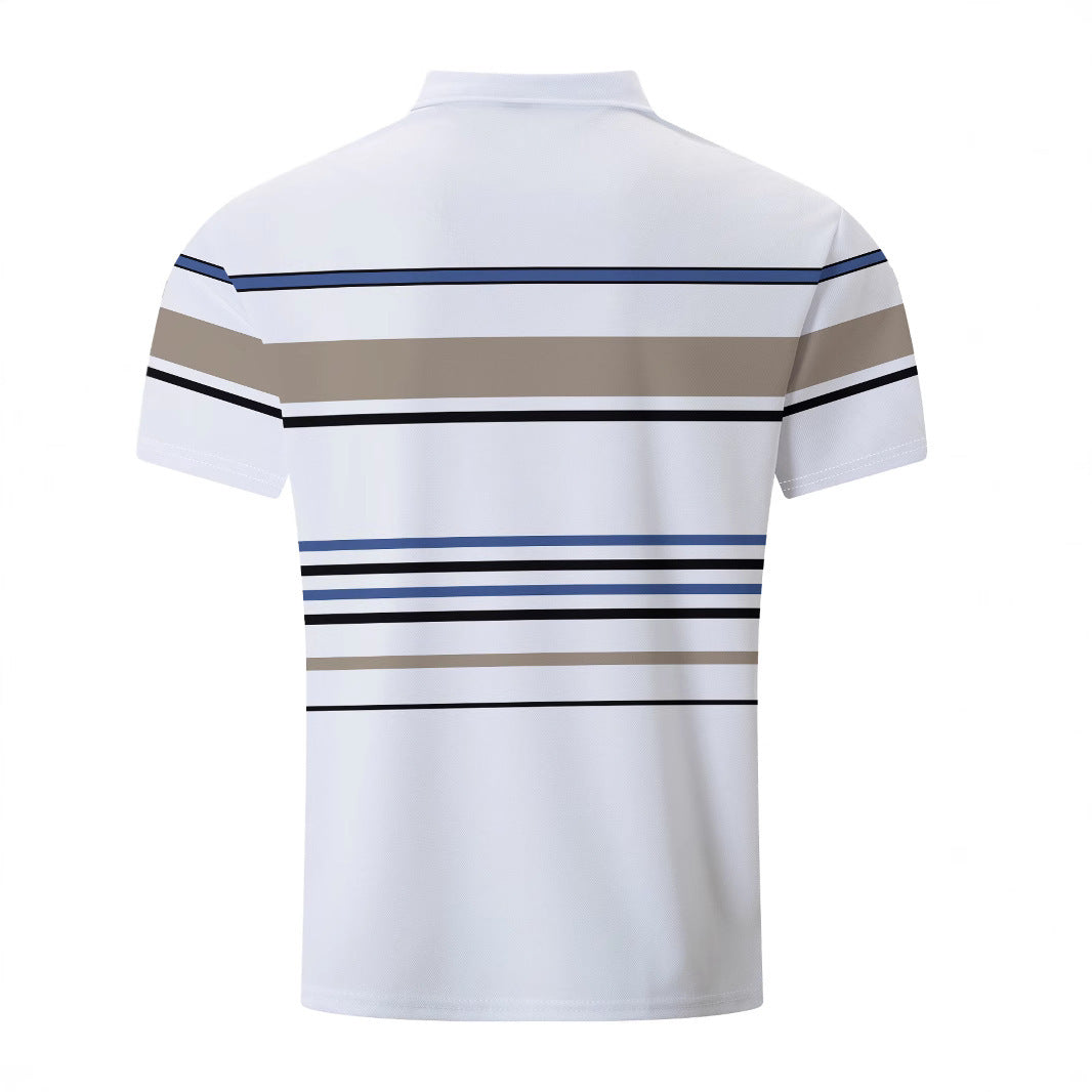Men’s Striped Short Sleeve T-Shirt – Fabric texture and stitching