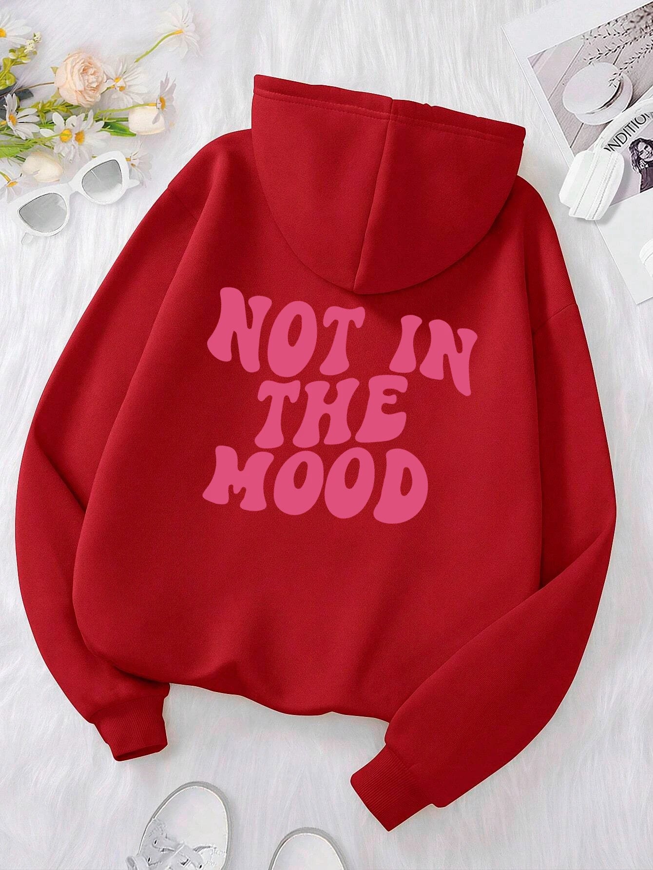 Plus Size “Not in the Mood” Hoodie – Cozy Fit