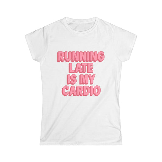 Softstyle T-Shirt with Playful Running Late Print