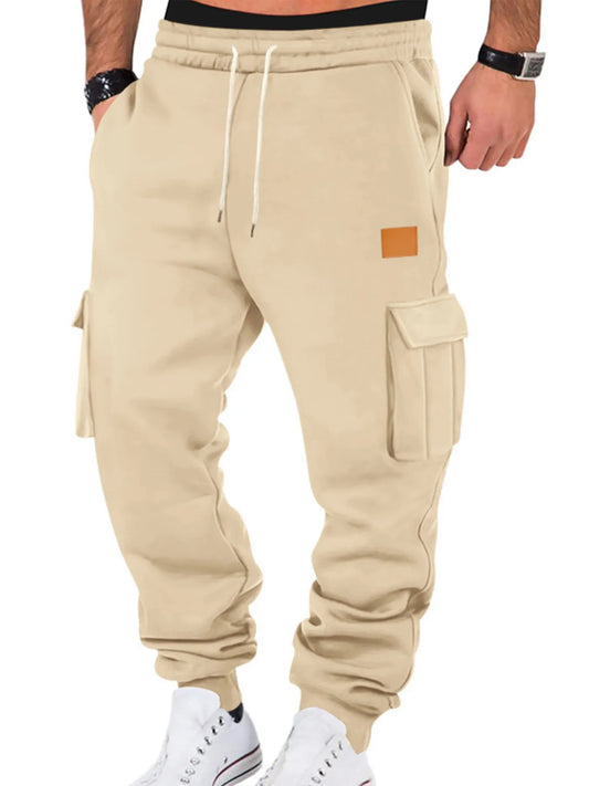 big and tall cargo joggers side view highlighting full length cut and roomy waist range for comfort all day