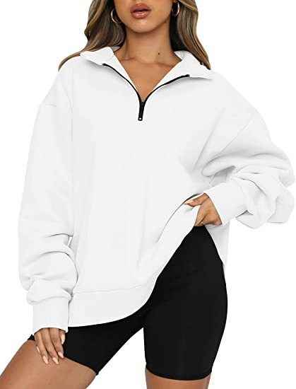 Women's Zip Collar Sweatshirt - Stylish & Lightweight Comfort