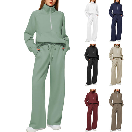 minimalist tracksuit women brown tone soft fabric modern casual style