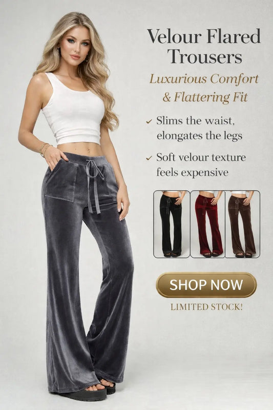 flared trousers women wine red solid color tailored fit