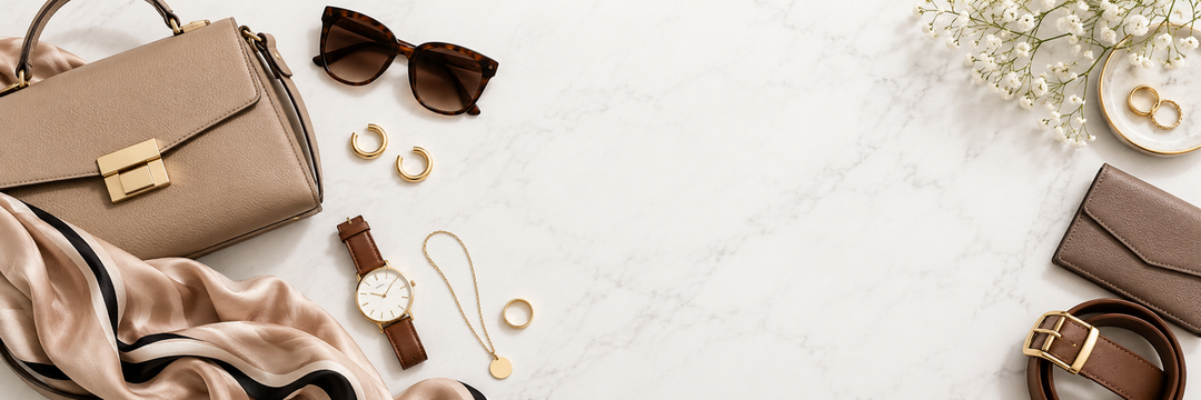 Stylish accessories arranged on a light background for the Transform Your Look With Stylish Accessories guide
