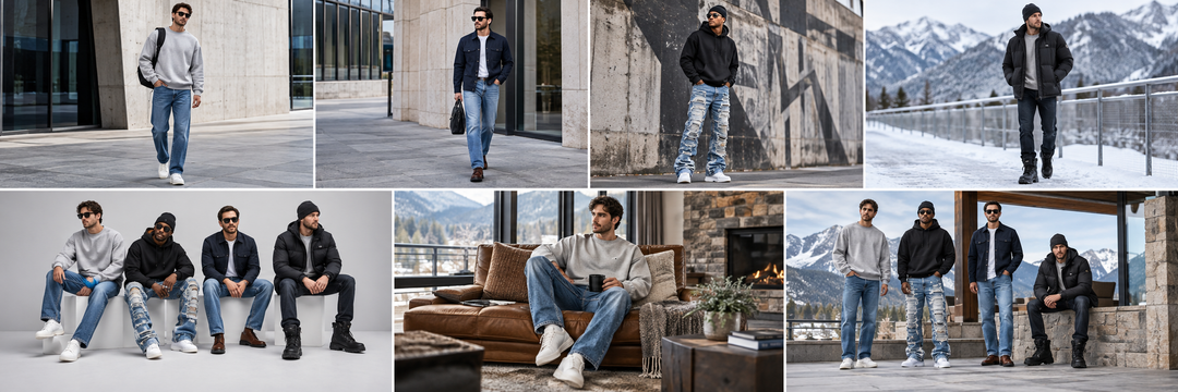 Men's best sellers featuring jeans, sweatshirts and winter boots for casual outfits, everyday wear and seasonal men's styles.