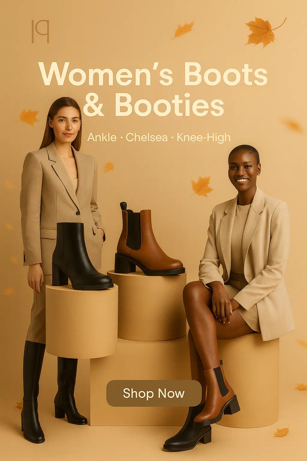 Women's black and brown Chelsea boots display