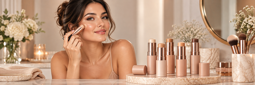 Beauty best sellers featuring foundation stick and makeup essentials for daily coverage, contouring and polished makeup looks