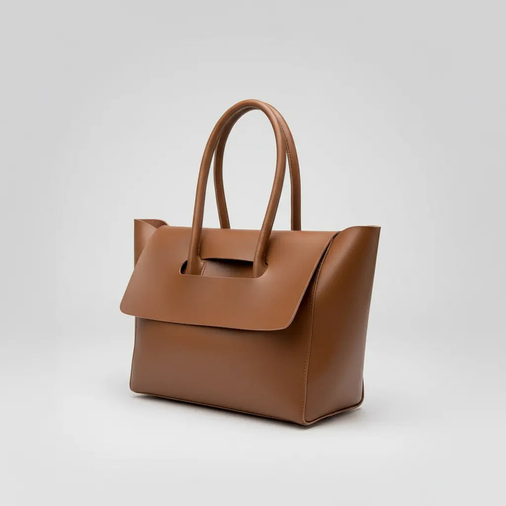 women shoulder bag interior view showing polyester lining and large capacity layout