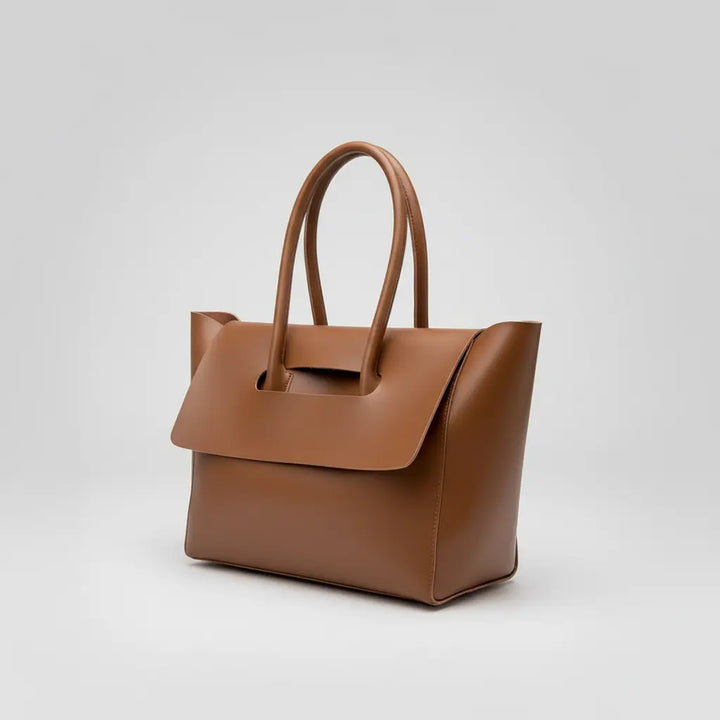 women shoulder bag interior view showing polyester lining and large capacity layout