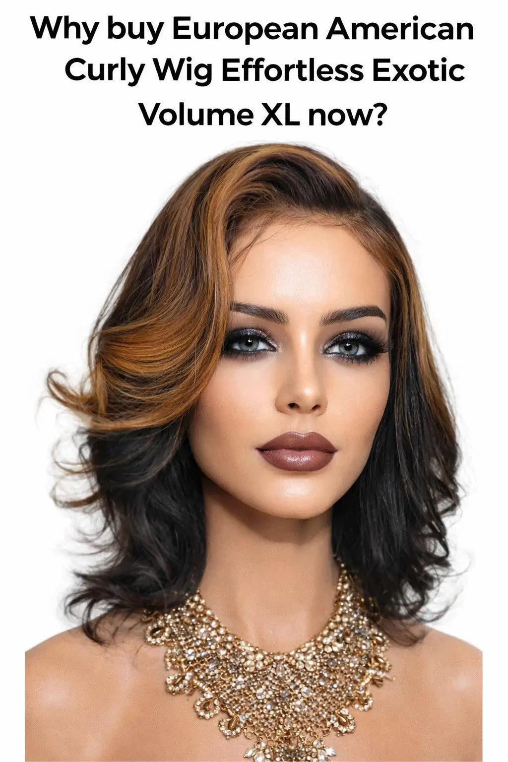 mid part curly wig balanced silhouette front view