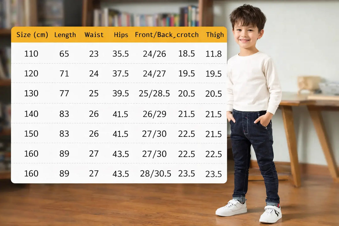 Boys fleece jeans back view showing structured cotton denim finish