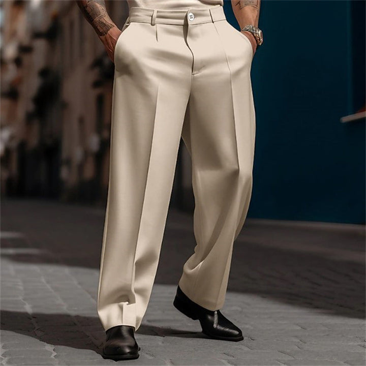 "formal trousers wine red straight leg polyester men&