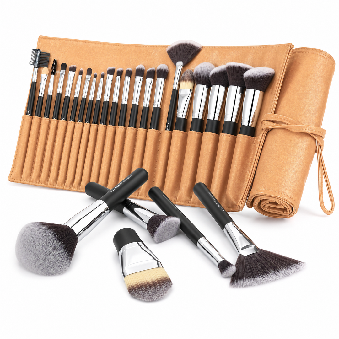 Makeup Brush Set - 24 Essential Tools for Face and Eyes