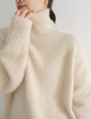 High Neck Sweater Women - Knitted Winter Pullover Layer