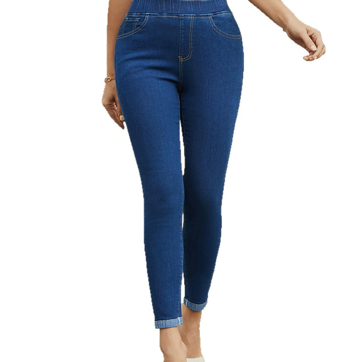 mid waist stretch jeans front view sculpted fit
