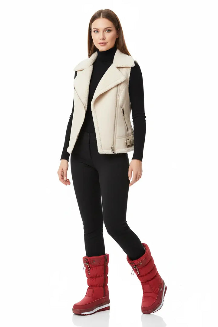 winter waterproof boots women EVA sole texture non slip grip snowy pavement context