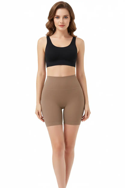 yoga biker shorts women neutral color premium finish