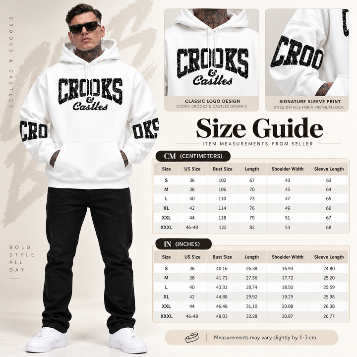 Graphic Pullover Hoodie for Men with Bold Sleeve Prints