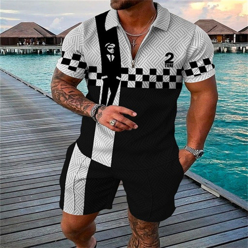 Men’s Breathable Short Sleeve Polo &amp; Shorts Casual