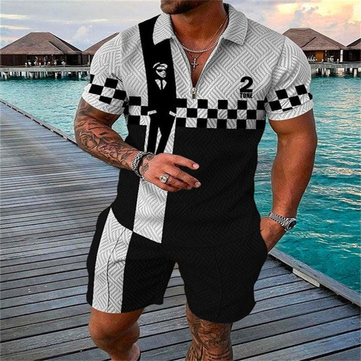 Men’s Breathable Short Sleeve Polo &amp; Shorts Casual