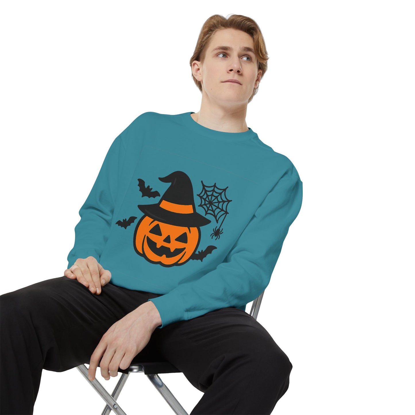Cozy Halloween Pumpkin Sweatshirt – Unisex Fall Style