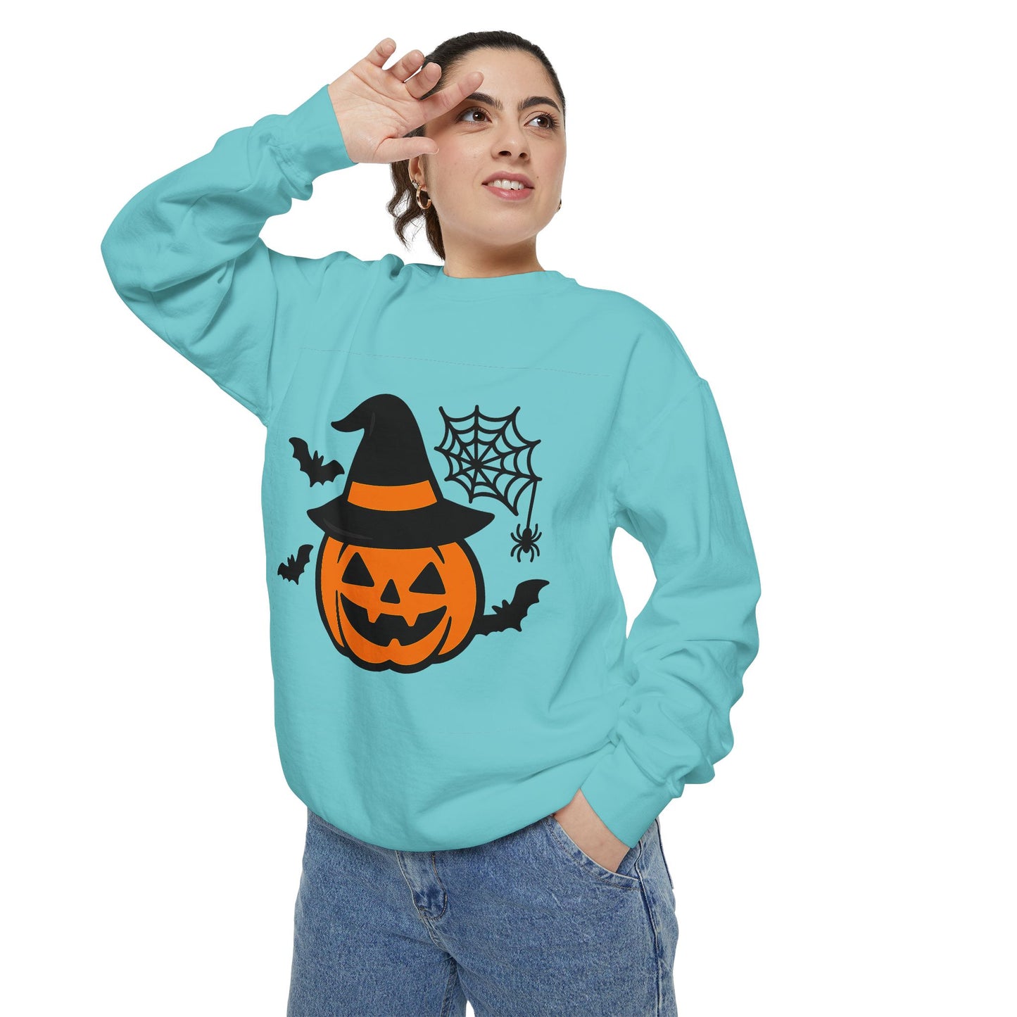 Cozy Halloween Pumpkin Sweatshirt – Unisex Fall Style