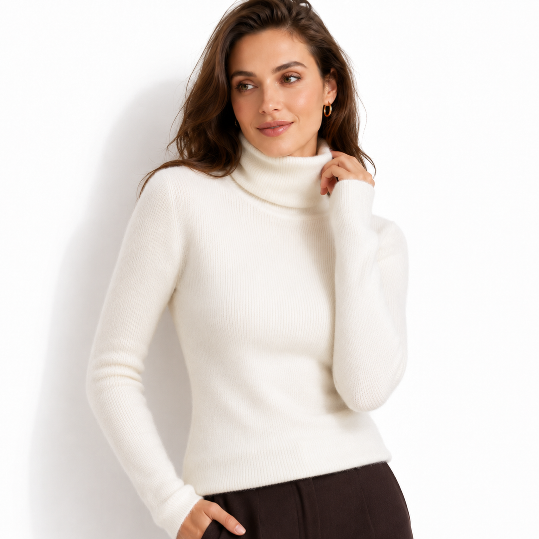 Wool Pullover Women Slim Fit Warm Layering Top for S-XL