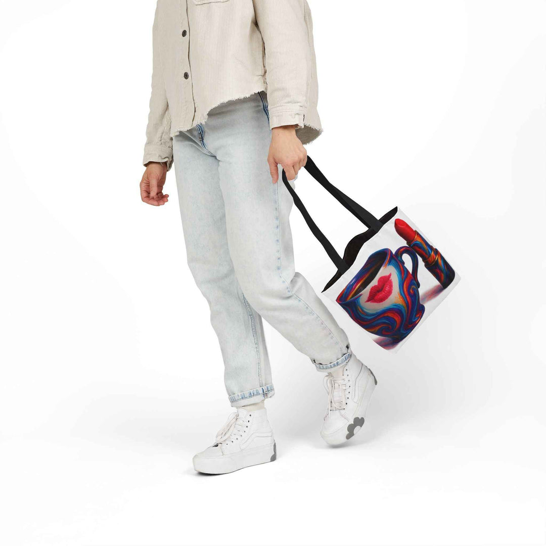 Canvas Tote Bag with 5-Color Straps &amp; Sleek Black Lining