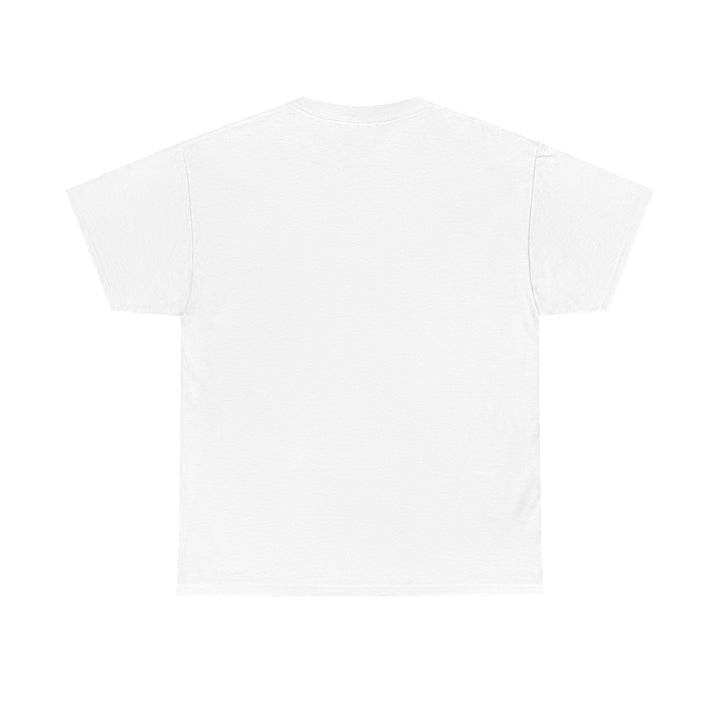 Floral cotton tee folded neatly with close-up view of ribbed crew neckline