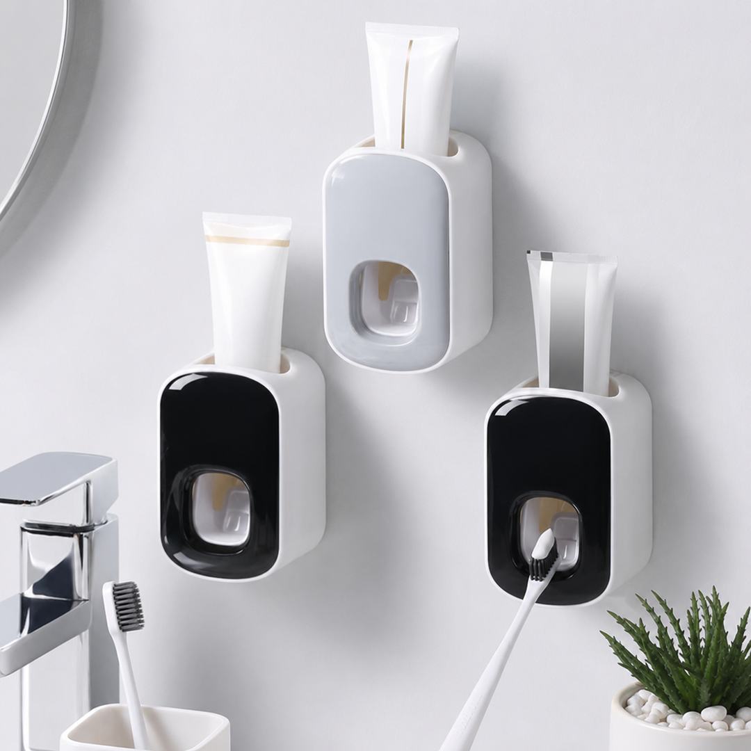 Automatic Toothpaste Dispenser Wall Holder Bathroom Set