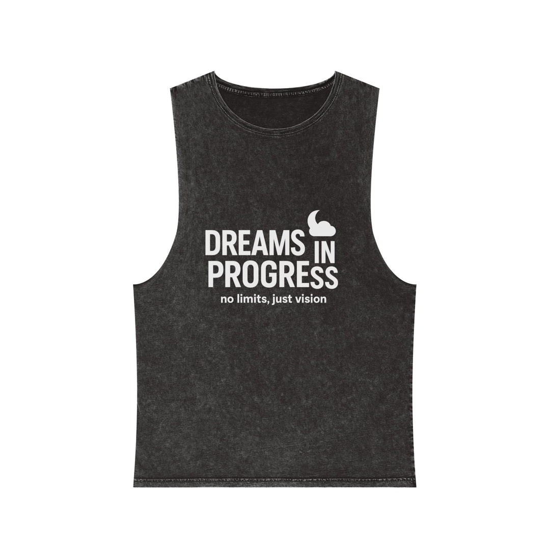 Black sleeveless shirt with &
