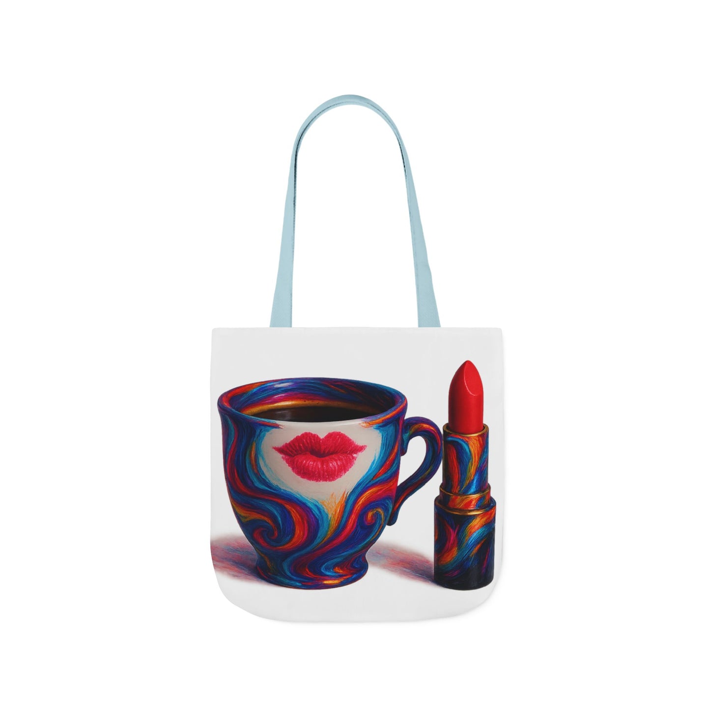 Canvas Tote Bag with 5-Color Straps & Sleek Black Lining