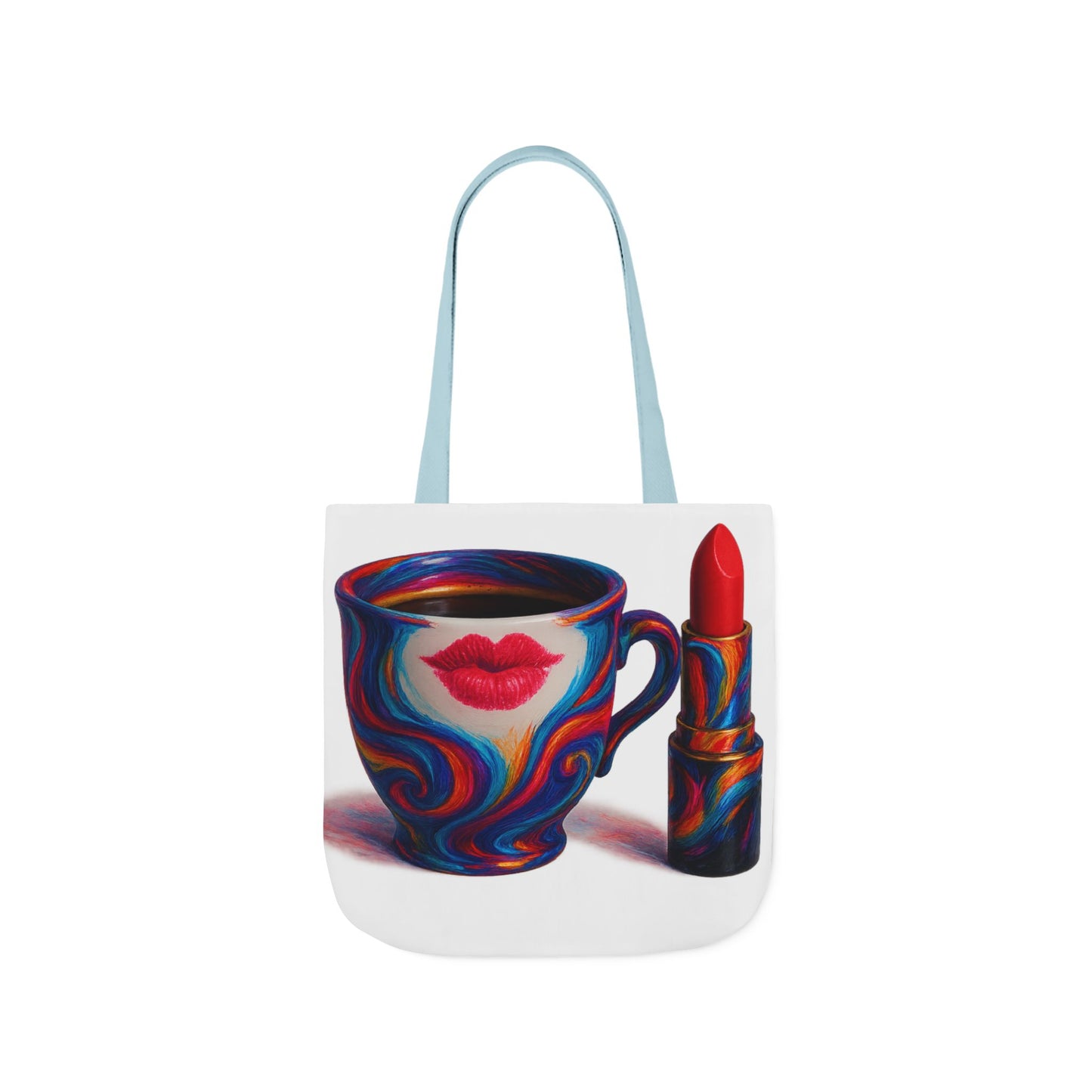 Canvas Tote Bag with 5-Color Straps & Sleek Black Lining