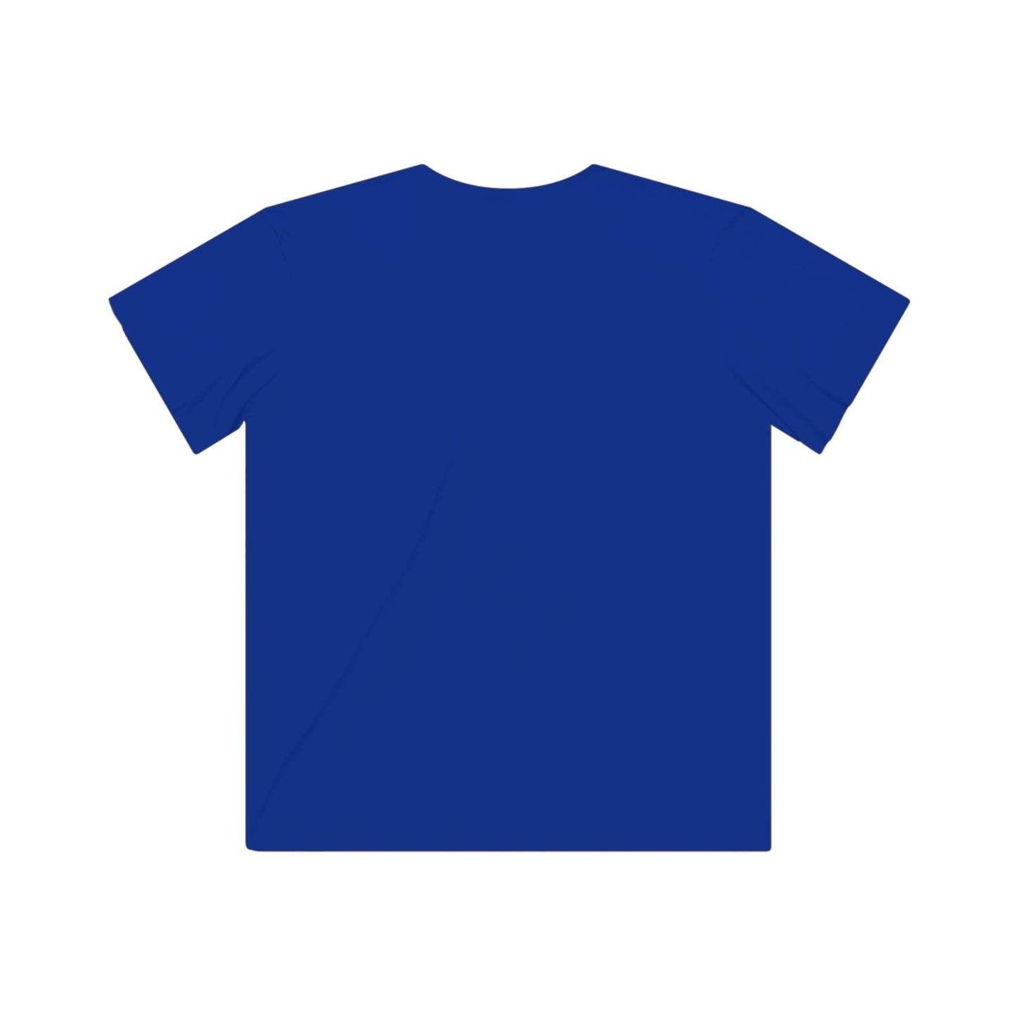 Back view of plain blue kids t-shirt