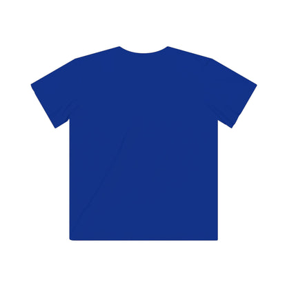 Back view of plain blue kids t-shirt