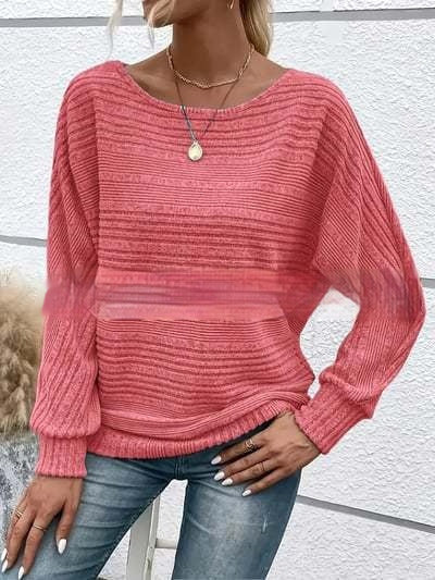 Women's Round Neck Pullover Top - Effortless Comfort