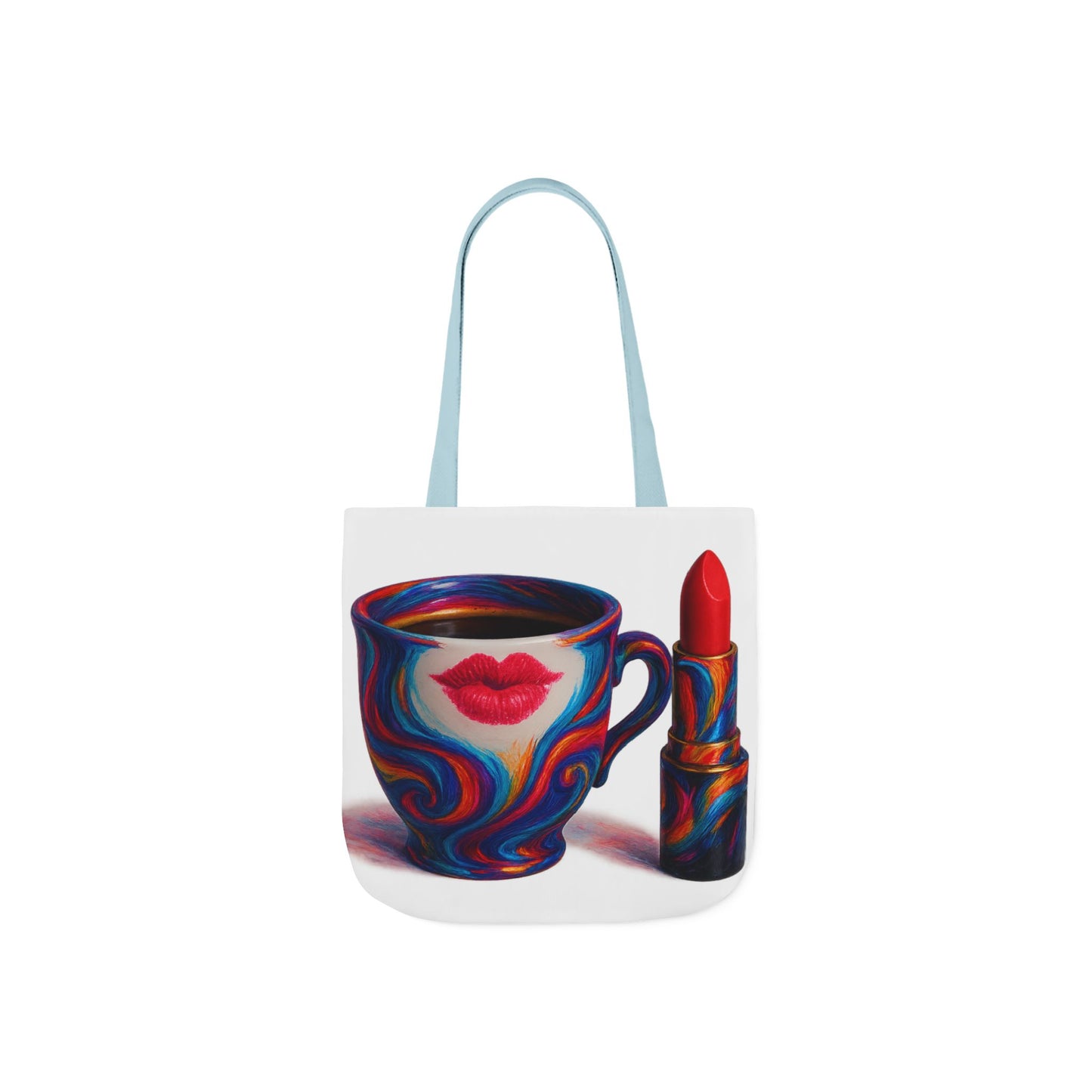 Canvas Tote Bag with 5-Color Straps & Sleek Black Lining