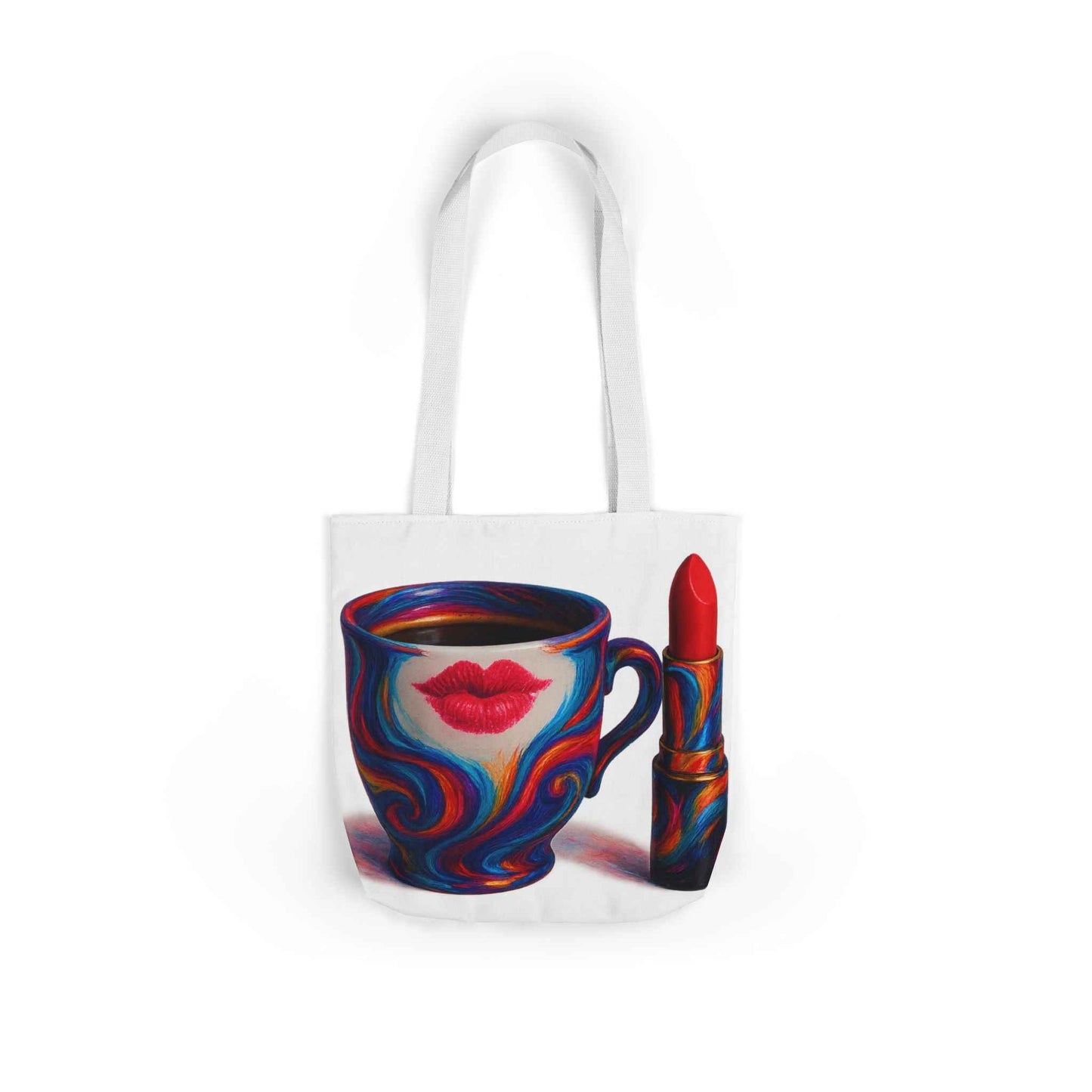 Canvas Tote Bag with 5-Color Straps & Sleek Black Lining