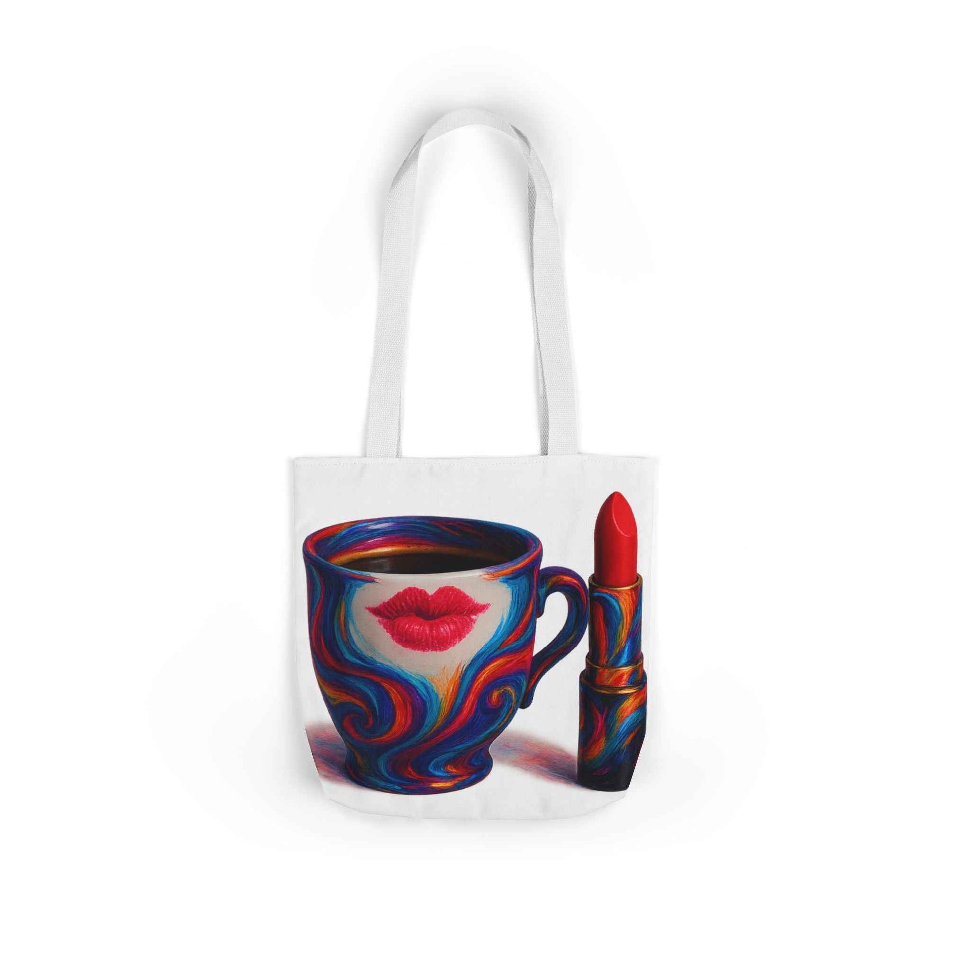 Canvas Tote Bag with 5-Color Straps & Sleek Black Lining