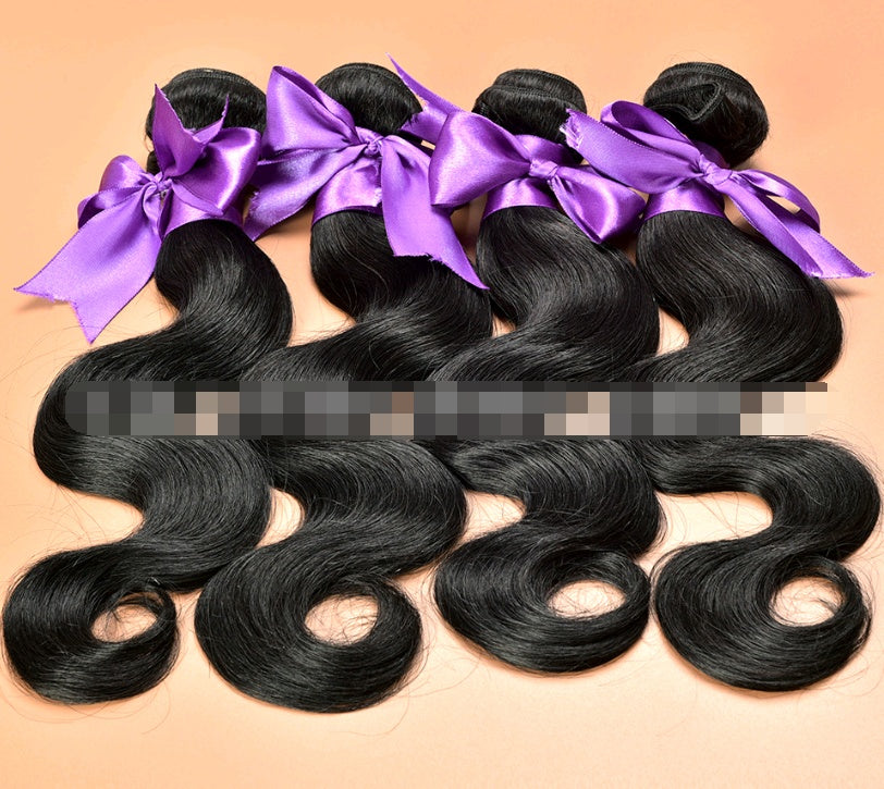  Real human hair weave bundle 30 inch dramatic body wave natural black ultra-long style result |