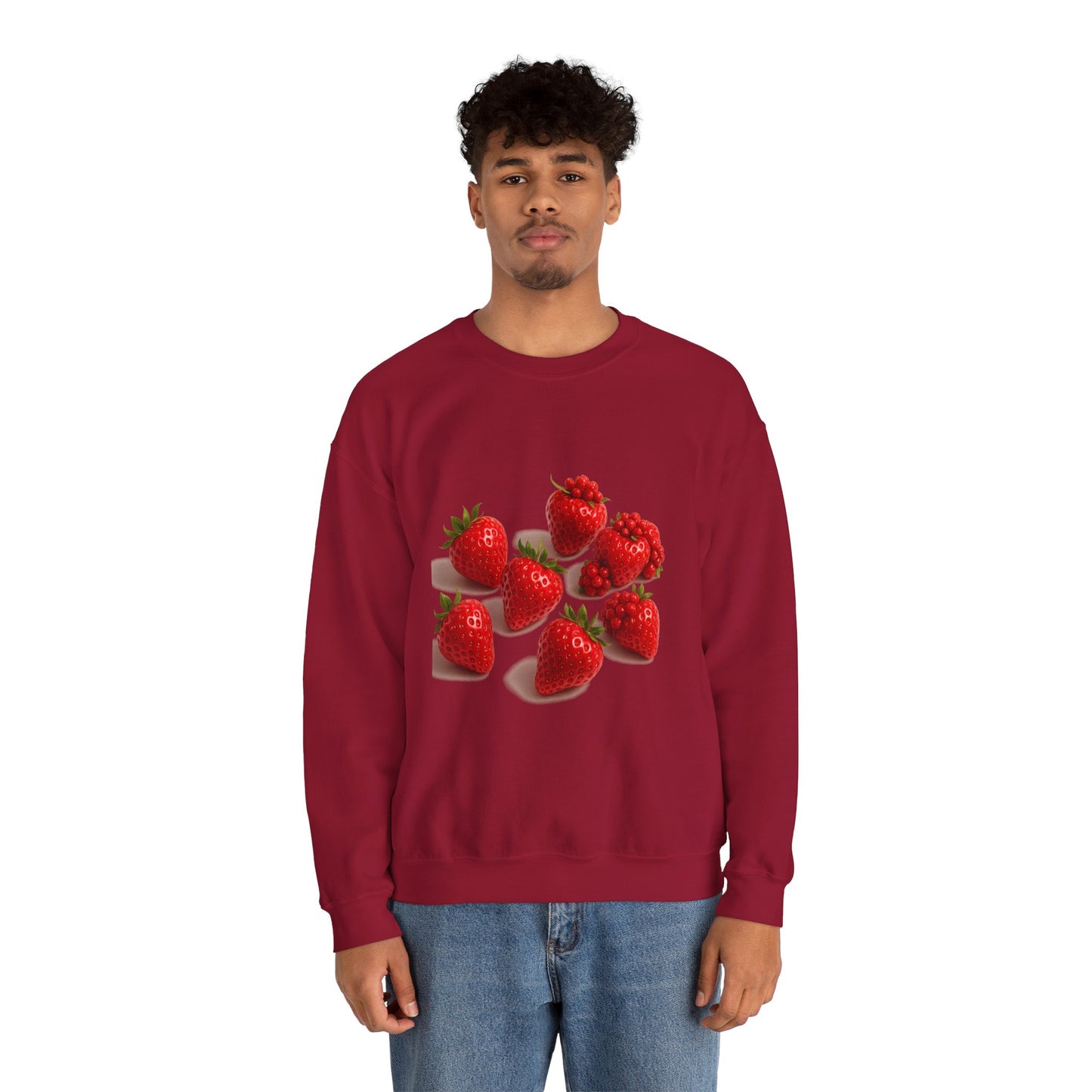Strawberry Sweatshirt – Cozy Unisex Crewneck for Fall