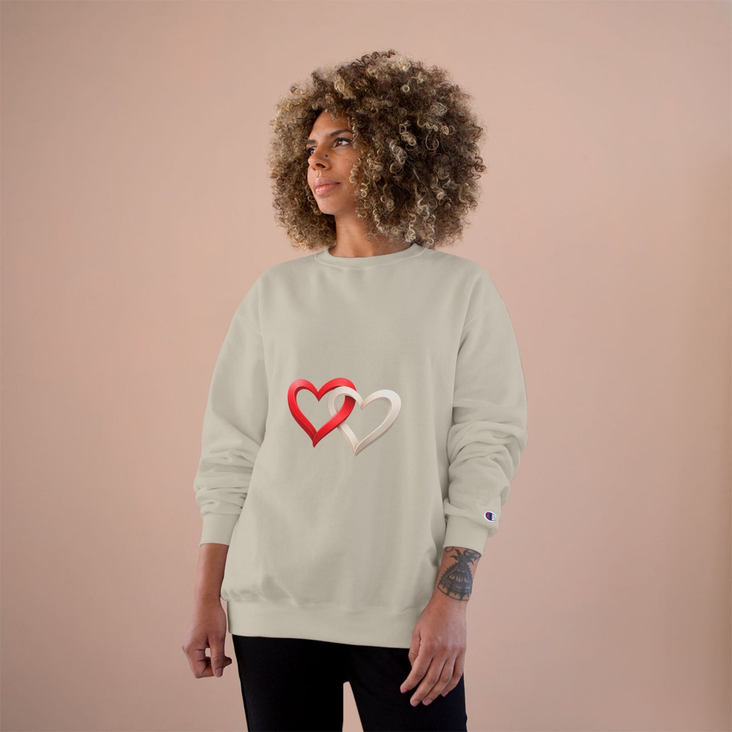 Heart Duo Unisex Sweatshirt – Minimal Valentine Style