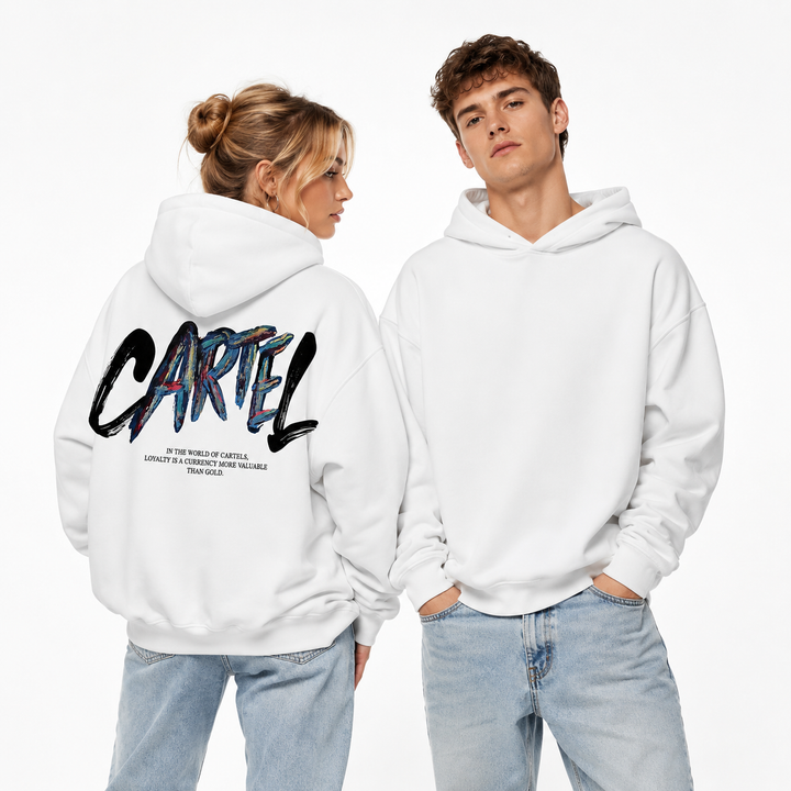 Unisex Pullover Hoodie - Loose 3D Sports Style in White